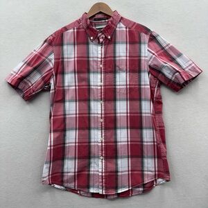 Eddie Bauer Men's Large Tall Short Sleeve Plaid Button Up Shirt